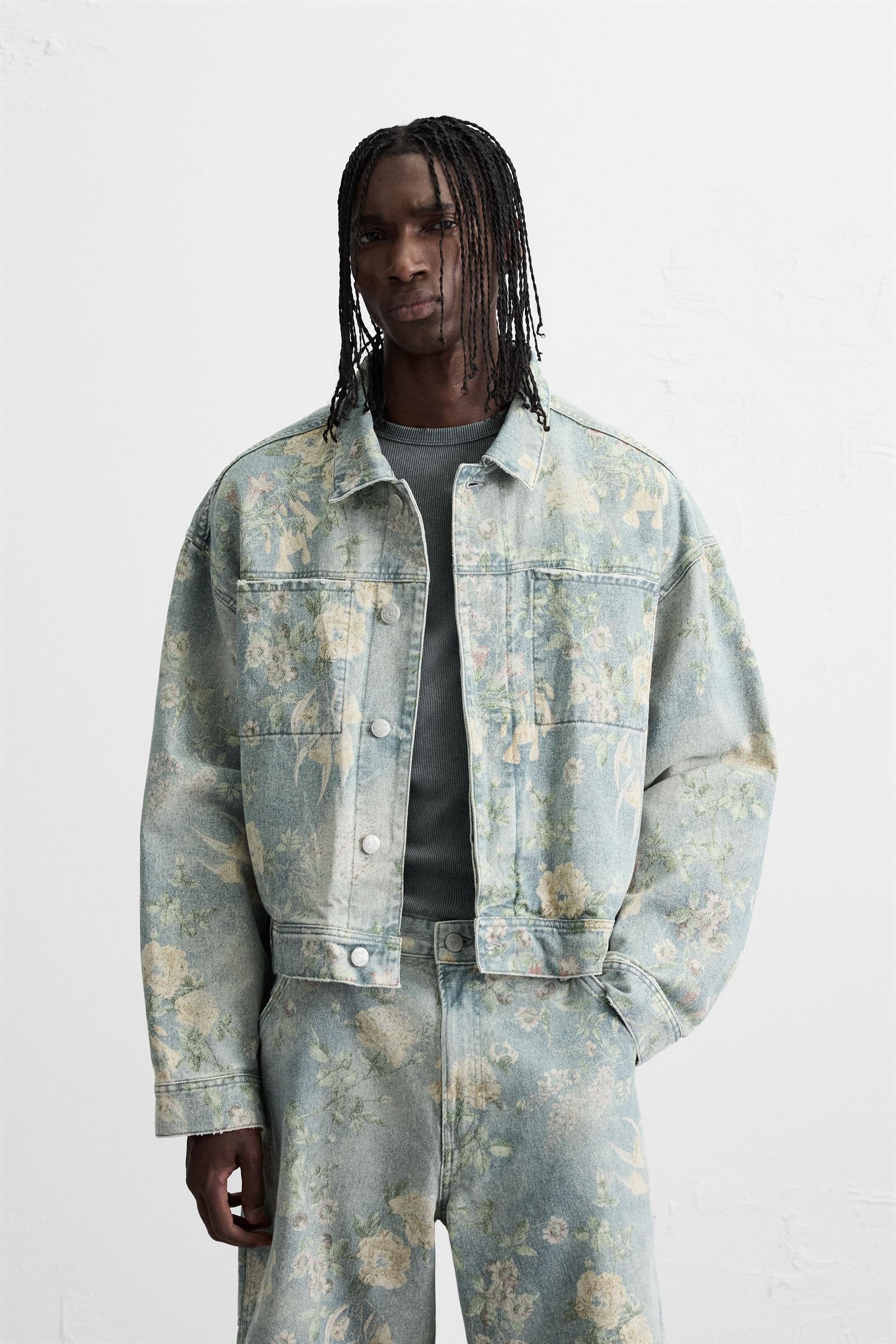 DENIM SET WITH FLORAL PRINT