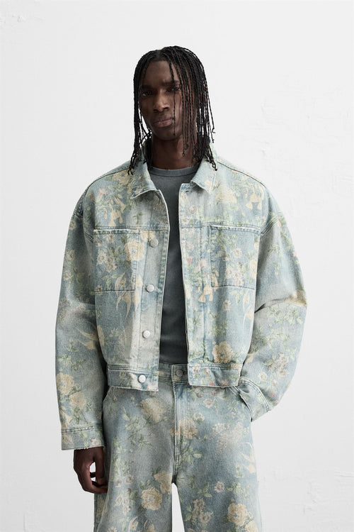 DENIM SET WITH FLORAL PRINT